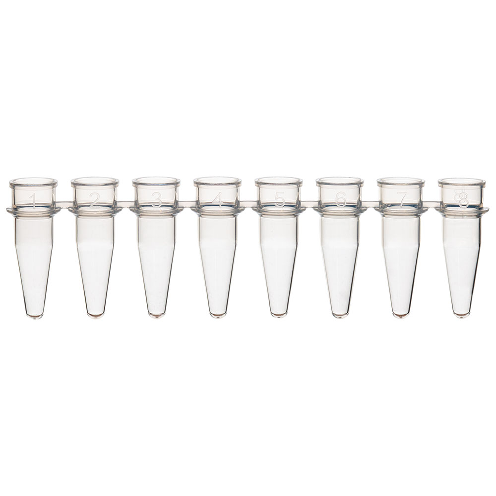 Globe Scientific 0.2mL 8-Strip Tubes, No Caps, Natural Image